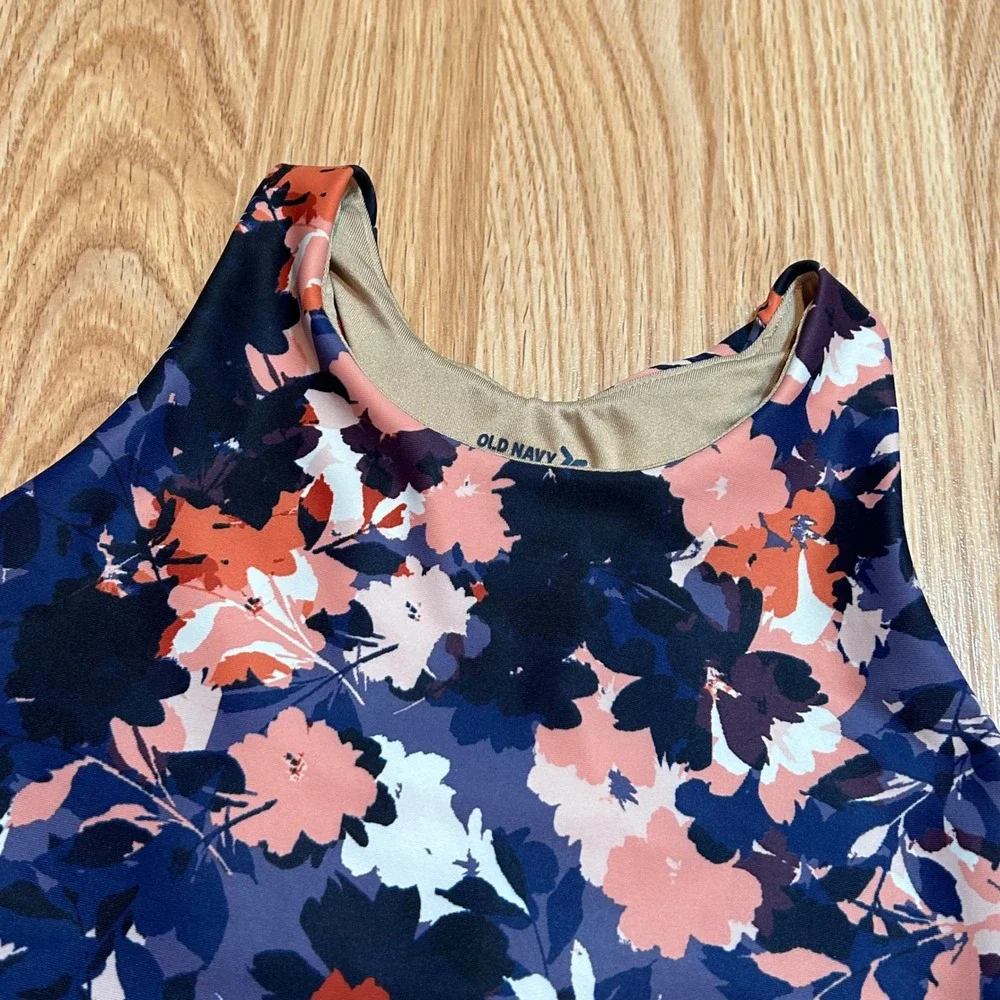 Old Navy Active PowerSoft Floral Crop Tank Top‎ Athletic Kids Size M 8